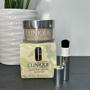 Clinique Gentle‎ Light Powder & Brush .95 oz 03 GLOW 3 RETIRED Damaged